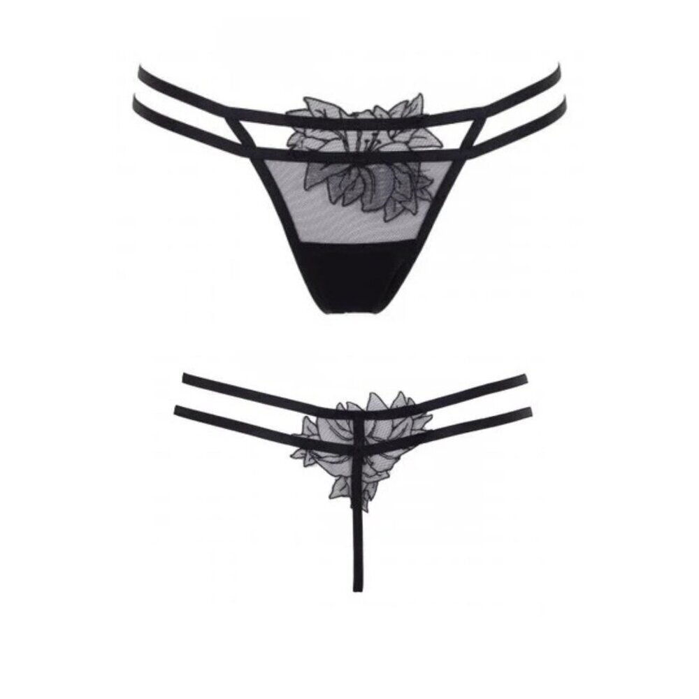 New! Bluebella Black Lorena Lace Thong Size XL 1996